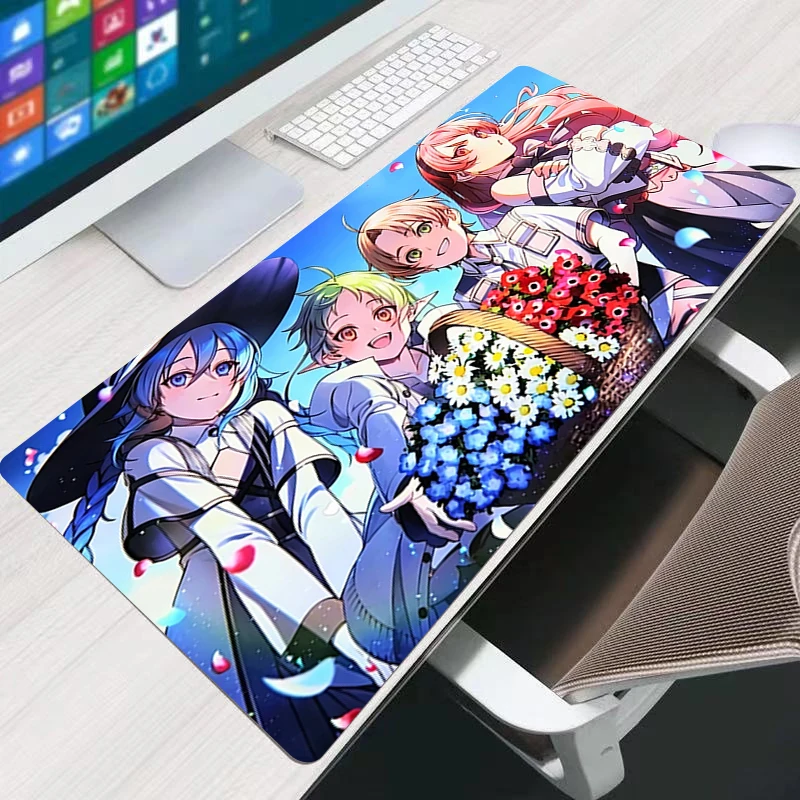 kawaii Mouse Pad Mushoku Tensei Smooth Office Desk Mats Large Gaming Accessories Popular Anime MousePads Game Laptop Desk Mat