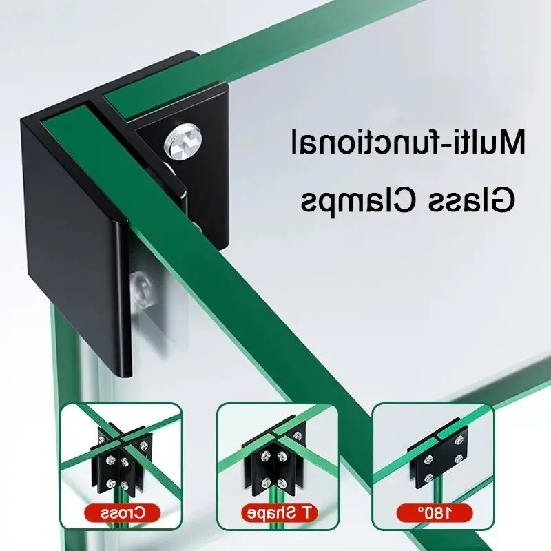 

Прочные 20 шт., черные стеклянные зажимы из алюминиевого сплава, зажимы для акриловой доски, стеклянные фиксированные держатели, кронштейны, разъемы для толщины 8 ~ 20 мм