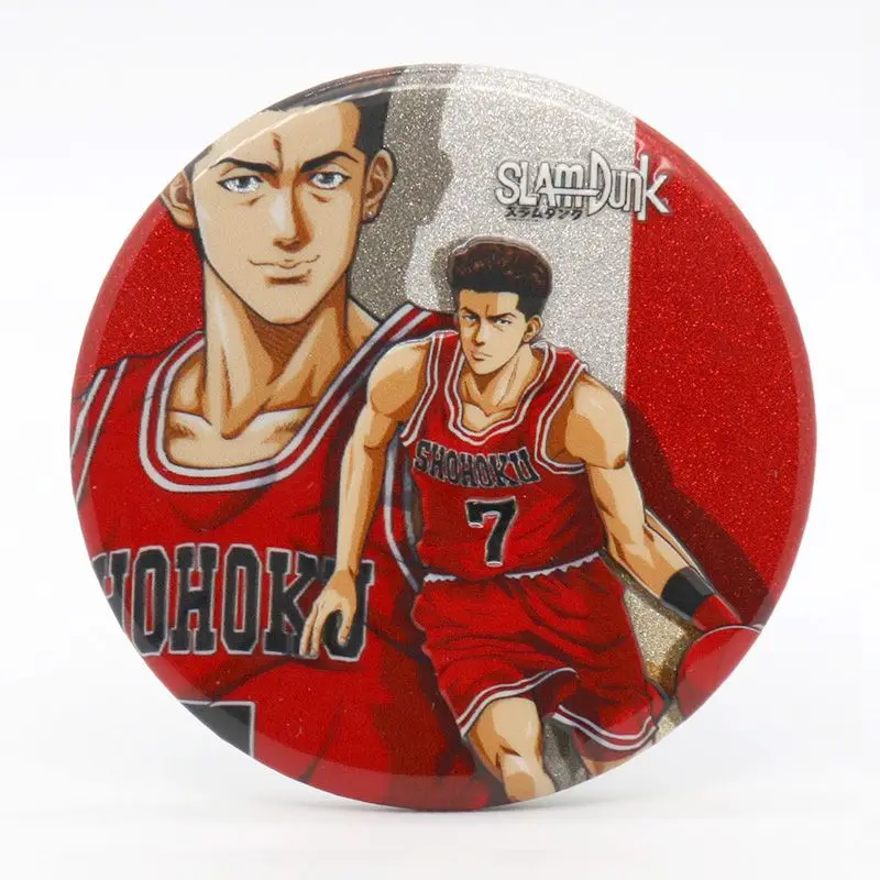 Slam Dunk Sakuragi Hanamichi Haruko Akagi Rukawa Kaede Gantungan Kunci Anime Kreatif dan Personal, Dekorasi Badge