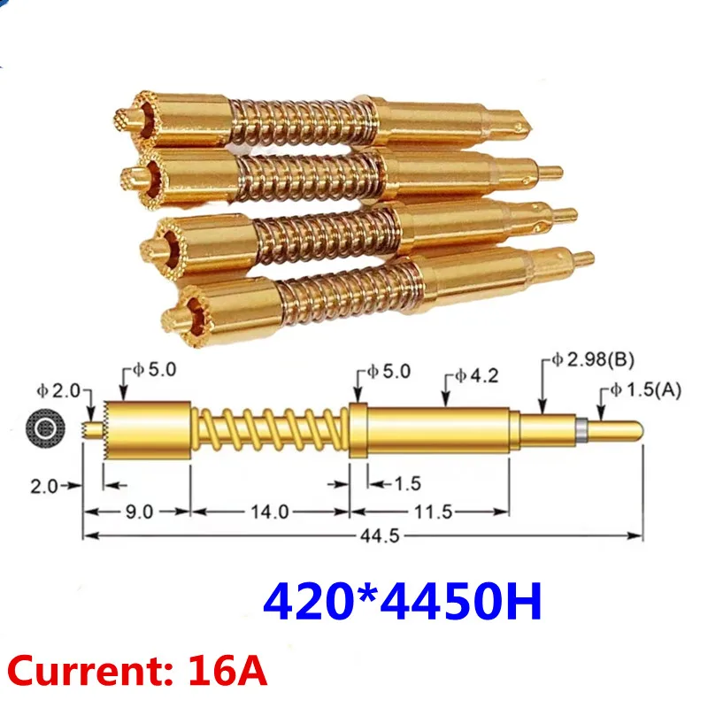 1PCS High Current Needle 420X4450H Plum Blossom Head Spring Test Pin Integrated Telescopic Needle Coaxial Probe Current 16A