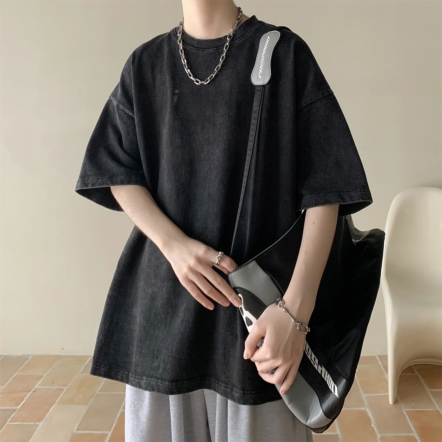 

Мужская винтажная хлопковая футболка Waed: новая летняя модель с коротким рукавом, быстросохнущая, в американском ретро-стиле, с принтом, для прохладного ощущения