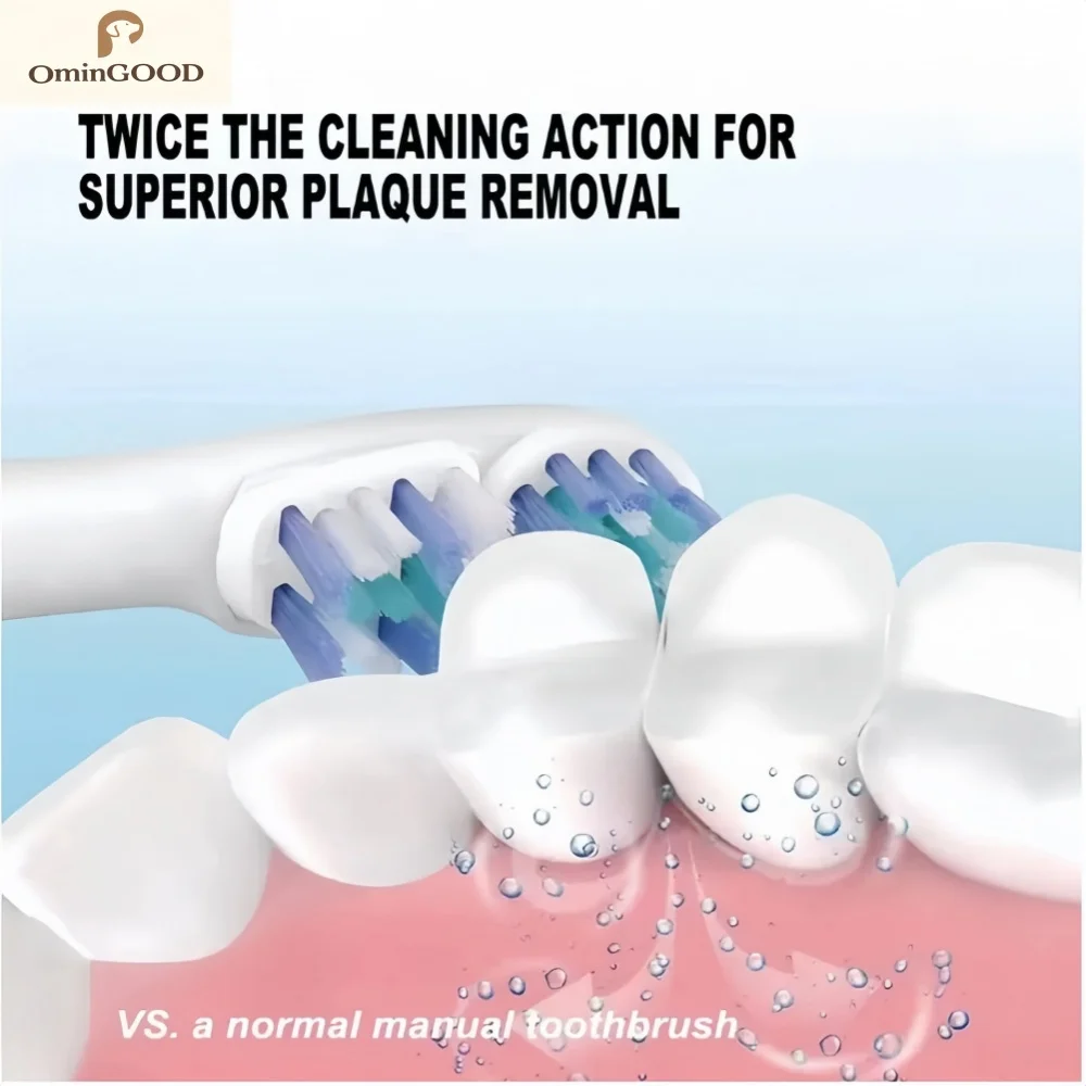 4-24pcs Dual Clean Replacement Brush Head Compatible with OralB Electric Toothbrushes Fit 100 500 1000 2000 3000 5000 6000 7000