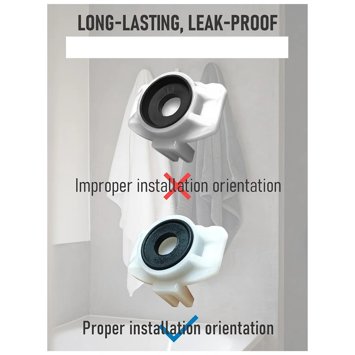 A002 طقم إصلاح محول صنبور الحوض العالمي المكون من قطعتين، قطع غيار إصلاح صنابير حوض الاستحمام المقاومة للتسرب باللون الفضي