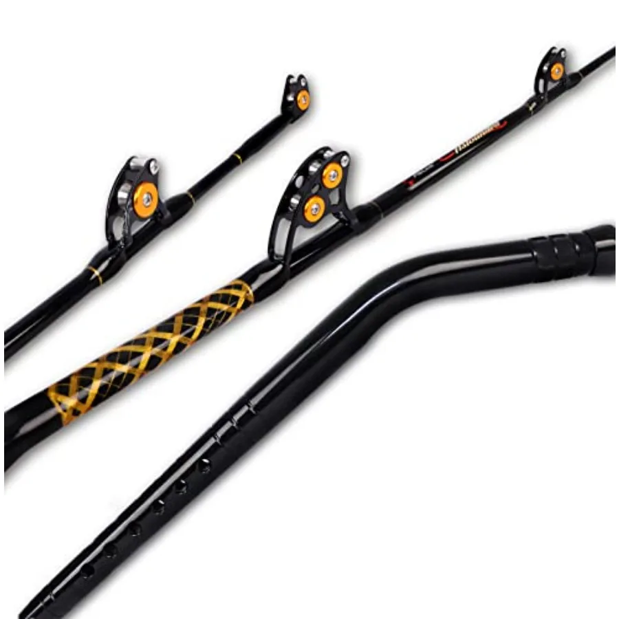 

Bent Butt Fishing Rod 2 Piece Saltwater Offshore Trolling Rod for Big Game Deep Drop Fishing Heavy Duty Conventional Bo