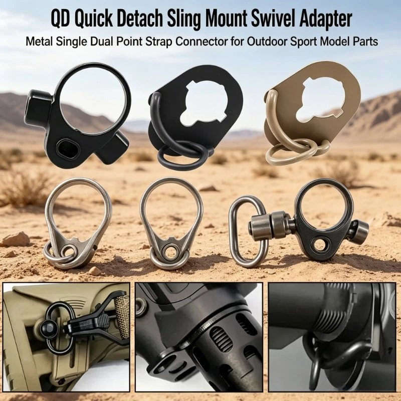 

Single Dual Point Strap Connector QD Quick Detach Sling Mount Swivel Adapter for Outdoor Sport Tactical Model Parts Toys