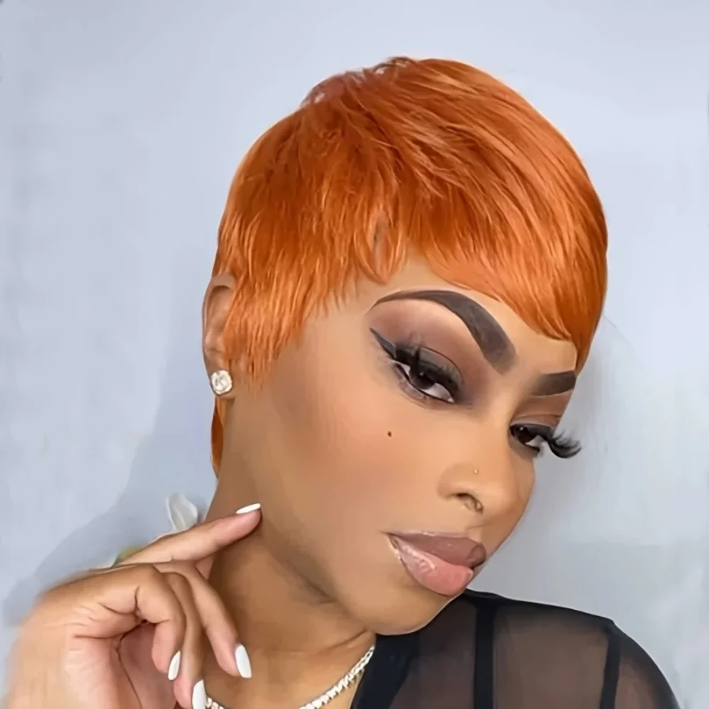 350가지 색상의 기계 제작 픽시컷 짧은 생머리 가발 (여성용)