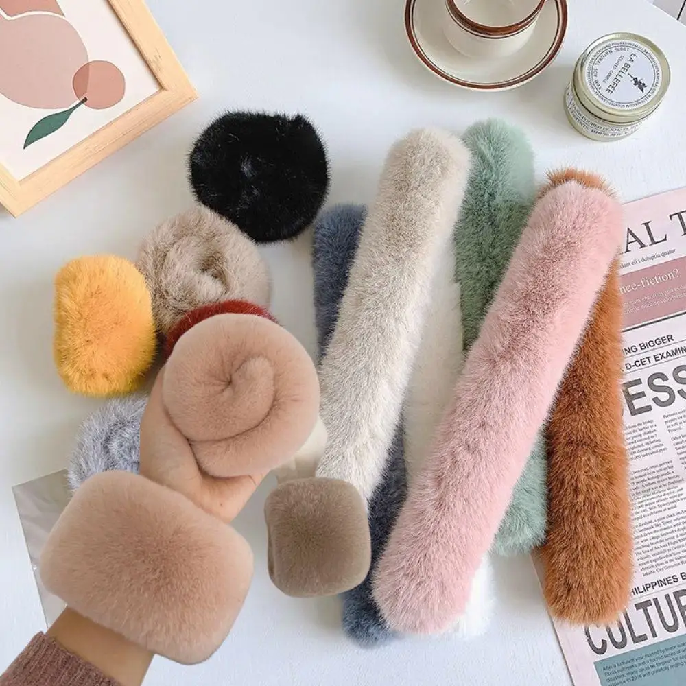 

Real Rabbit Fur Hair Bands For Women Ponytail Holder Automatic Curling Wristband Scrunchies Fur Hair Rope Cuffs Hair Accessories