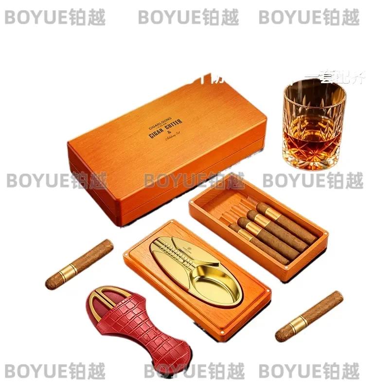 Stainless Steel Cigar Scissors Sharp Handle Cutter Elegant Gift Box Set Premium Smoking Accessory for Men Luxury Present