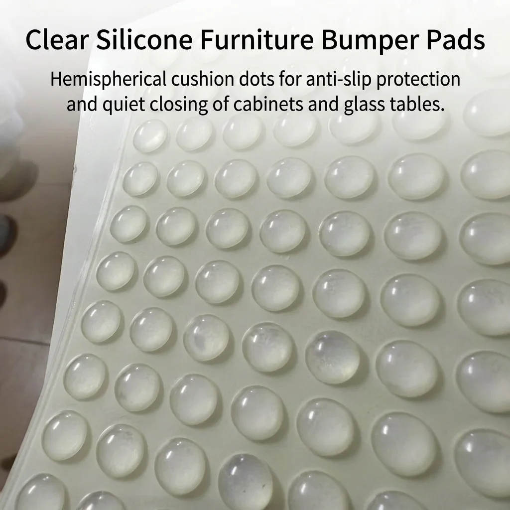 Clear Silicone Bumper Pads 100pcs Hemispherical Anti Slip Furniture Protectors for Home/Office Cabinet Doors Tables Drawers