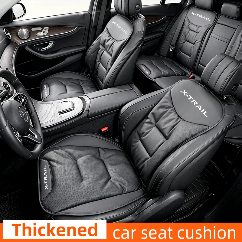 Nappa Leather Car Seat Cushion For Nissan Xtrail X-Trail T32 T30 T31 T33 Seat Cover Universal Four-Season Car Seat Back Cushion