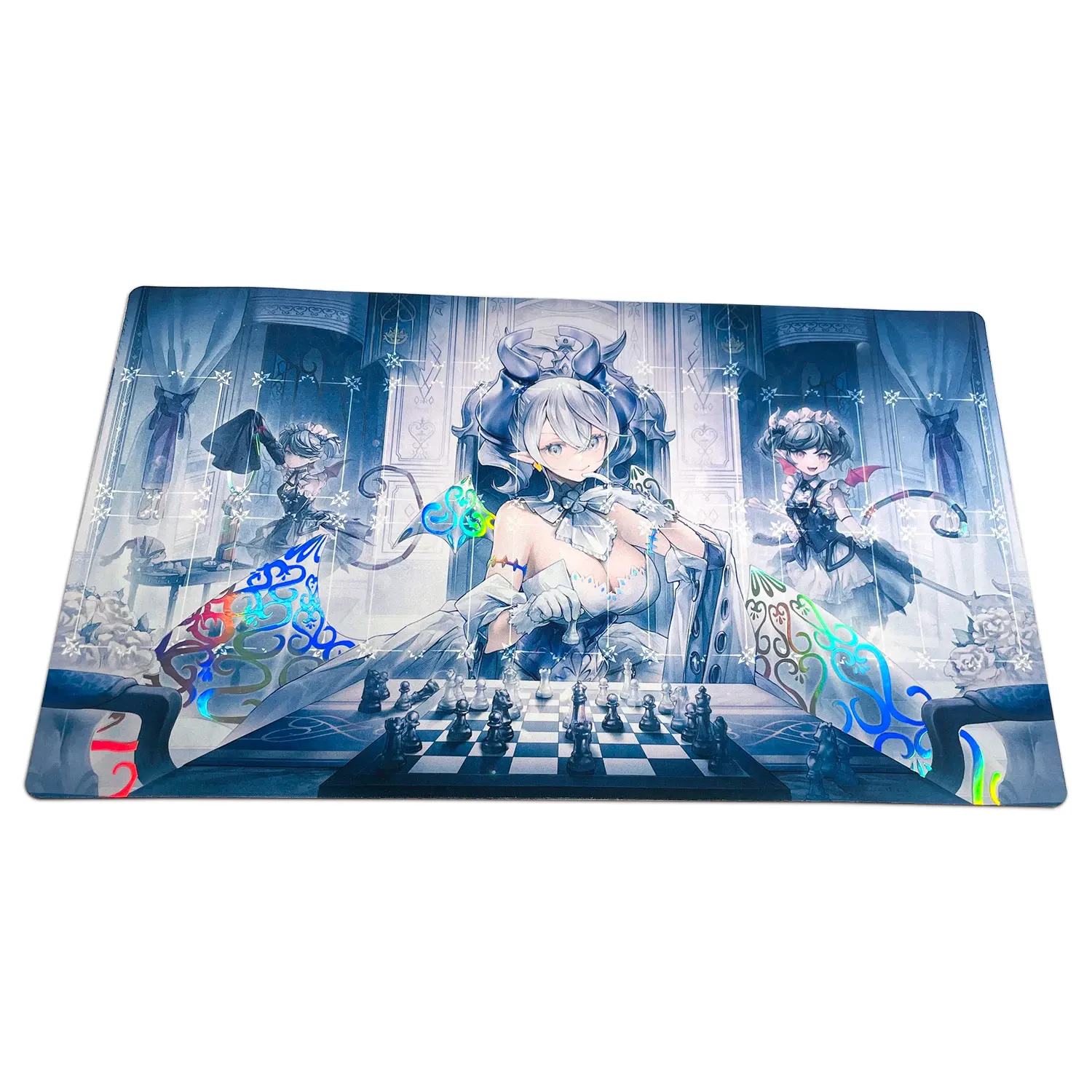 Yugioh Playmat YGO Rabbilins of Silver City Foil Holographic Shinny Holo Playmat Collection Game Mat Free Storage Bag 60X35cm