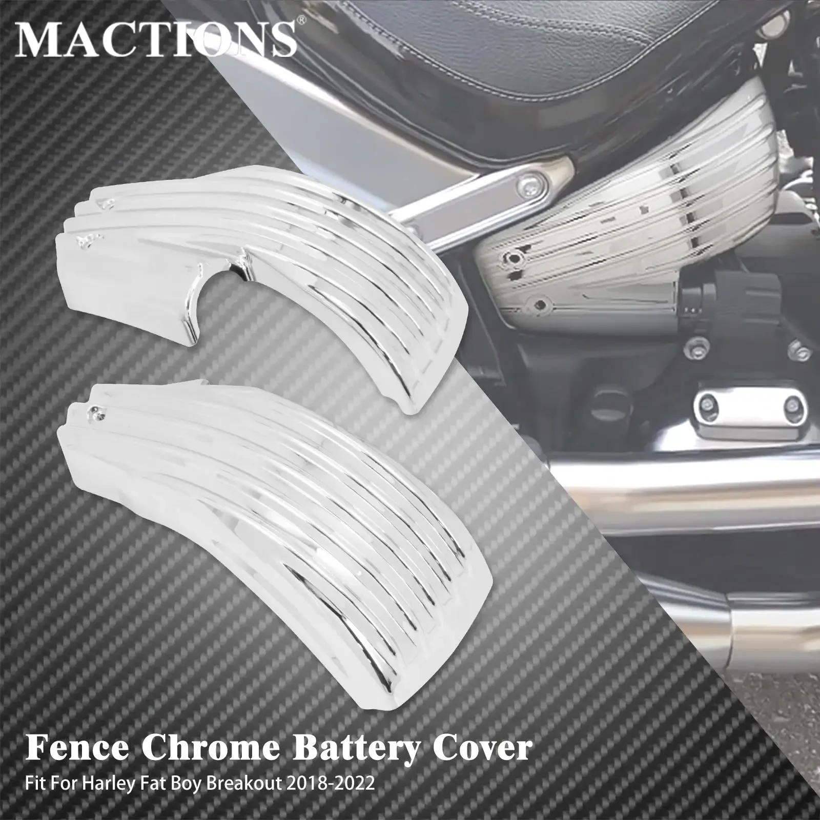 Motorcycle Chrome Battery Side Fairing Covers For Harley Fatboy Breakout 2018-2023