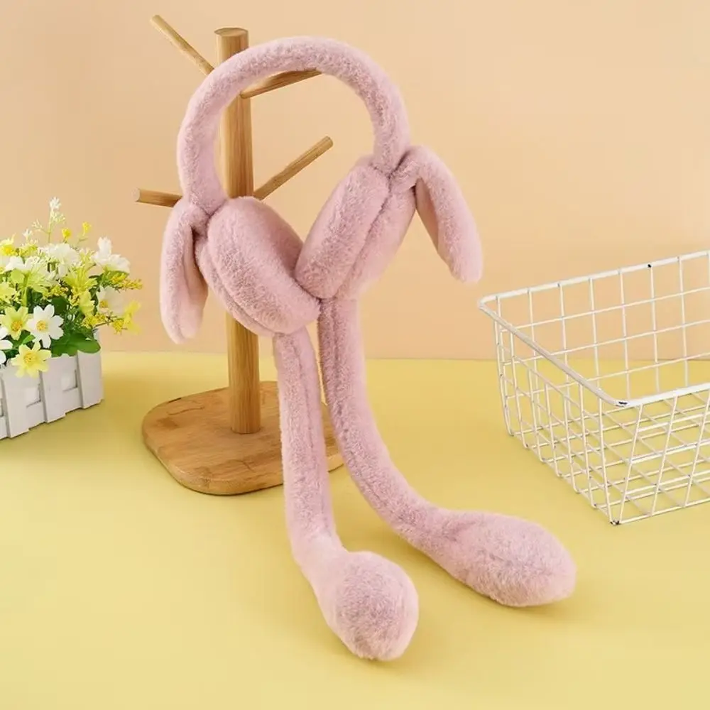 أغطية أذن أرنب مضحكة ناعمة متحركة لآذان القفز غطاء حماية الأذن لتدفئة الأذن للنساء والفتيات #4