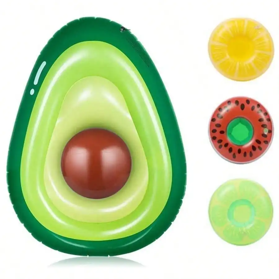 

Giant Inflatable Avocado Pool Float, Raft Outdoor Swimming Pool Inflatable Float .Fun Pool Floaties, Swim Party Toy, Summer Pool Raft With (3 Drink Holders), Beach Essentials, Pool Float