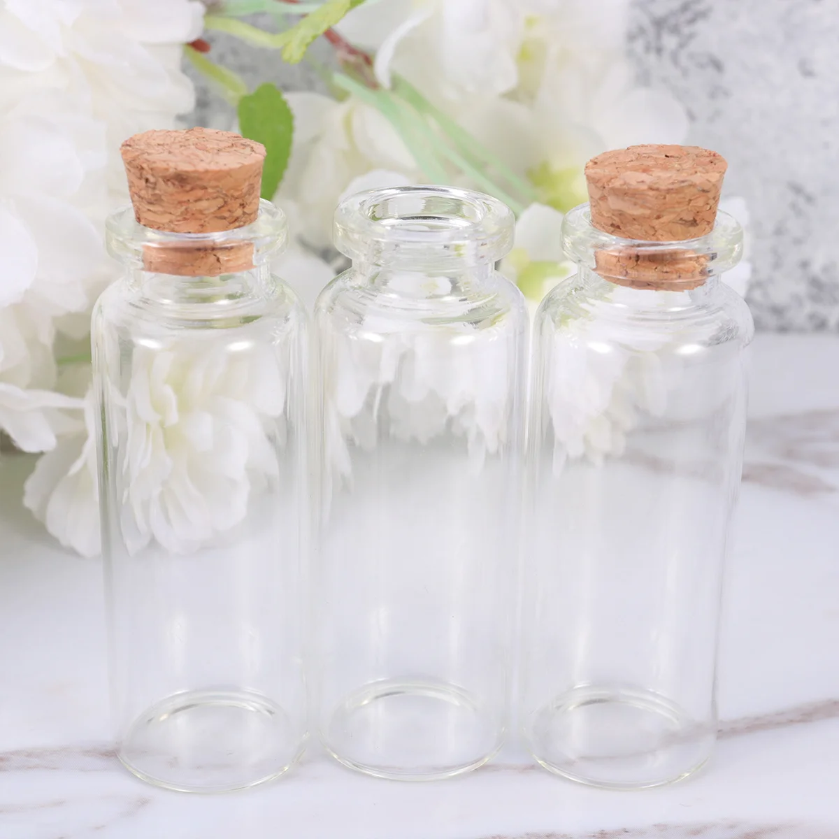 

18 Pcs Glass Wish Bottle Miniature for Decorating Wooden with Stopper Dispenser