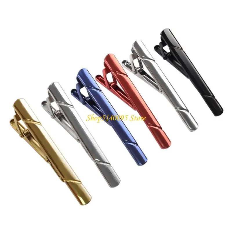 DXAE 6PCS Elegant Men's Tie Clip Set With Geometric Design And Electroplated Color Suit Tie Pin For Business Formal