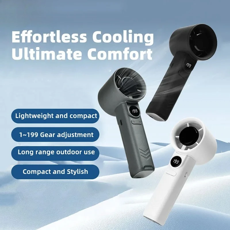 Youpin مروحة يدوية صغيرة محمولة USB مروحة قابلة للشحن يده قوة الرياح القوية 199 سرعة قابل للتعديل في الهواء الطلق المنزل هدية جديدة