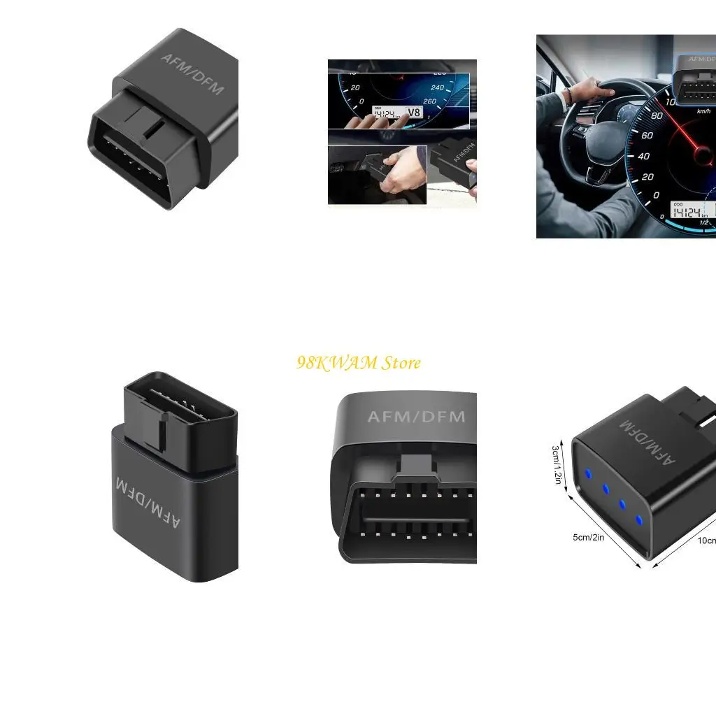 AFM DFM Disabler Device for Select Vehicles, RA003 Management Unit with 4 Lights and Black Housing 68UF