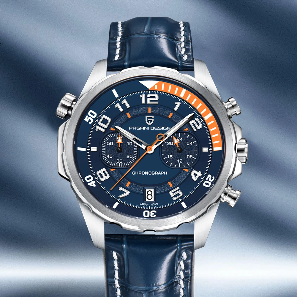 

Мужские часы PAGANI DESIGN 2026, новые, 44 мм, кварцевые, многофункциональный хронограф, топовый бренд, водонепроницаемые, с механизмом VK64