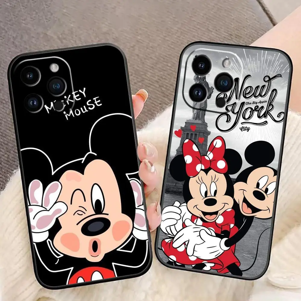 Funda Coque Case For iphone 15 14 13 12 11 Pro XS Max Mini X SE 2020 2022 8 7 Plus 5 5S Case Shell Cute M-Mickey M-Minnie Mouse