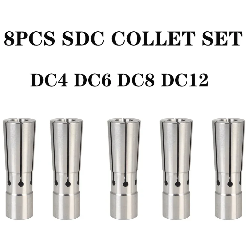 

8PCS 17PCS DC4 DC6 DC8 DC12 SDC6 SDC8 SDC12 Spring Clamp Set Collet Chuck Collet Pull Back SDC DC Collet 0.005mm