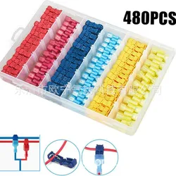 480 Stuks Mierclip T-Type Breekvrije Lijn Hoofdlijn Tak Voegklem Nylon Inzetstuk Koude Compressie Terminal