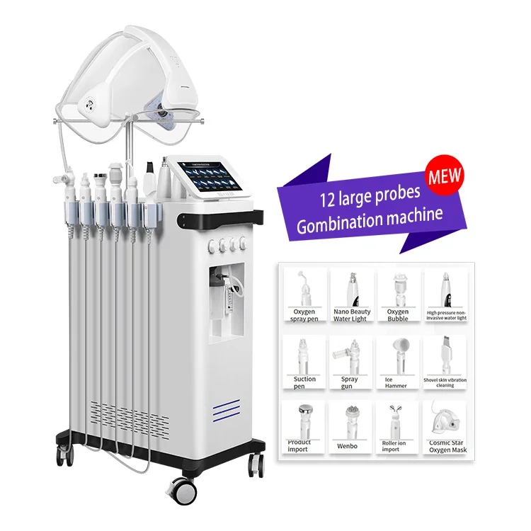 Multifunctional 12 In 1 Hydra Dermabrasion Facial Machine For Skin Care Deep Cleansing