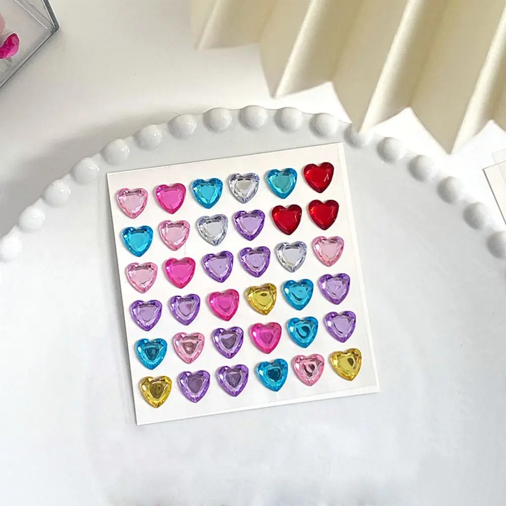 Students Phone Laptop Children Love Heart Rhinestone DIY Children Toys Bling Decorative Sticker 3D Crystal Diamond Sticker