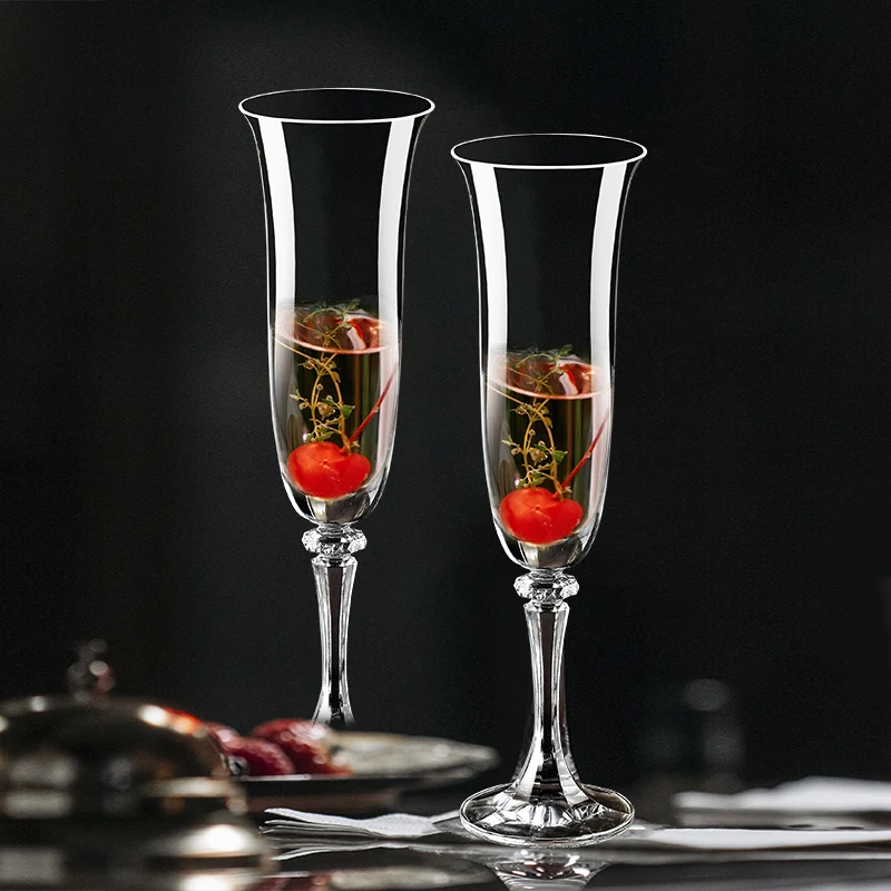 175ml crystal glass Champagne glass Brandy glass Home party sparkling glass Bar hotel drink glass