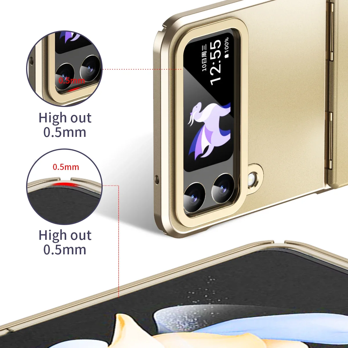 Colorful Electroplated Phone Case For Samsung Galaxy Z Flip 6 5 4 3 5G Hinge Plastic Back Cover