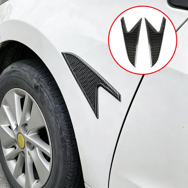 2Pcs Universal Car Side Vents Decorative Sticker Plastic Air Flow Fender Side Grille Insert Adhesive Car External Decoration