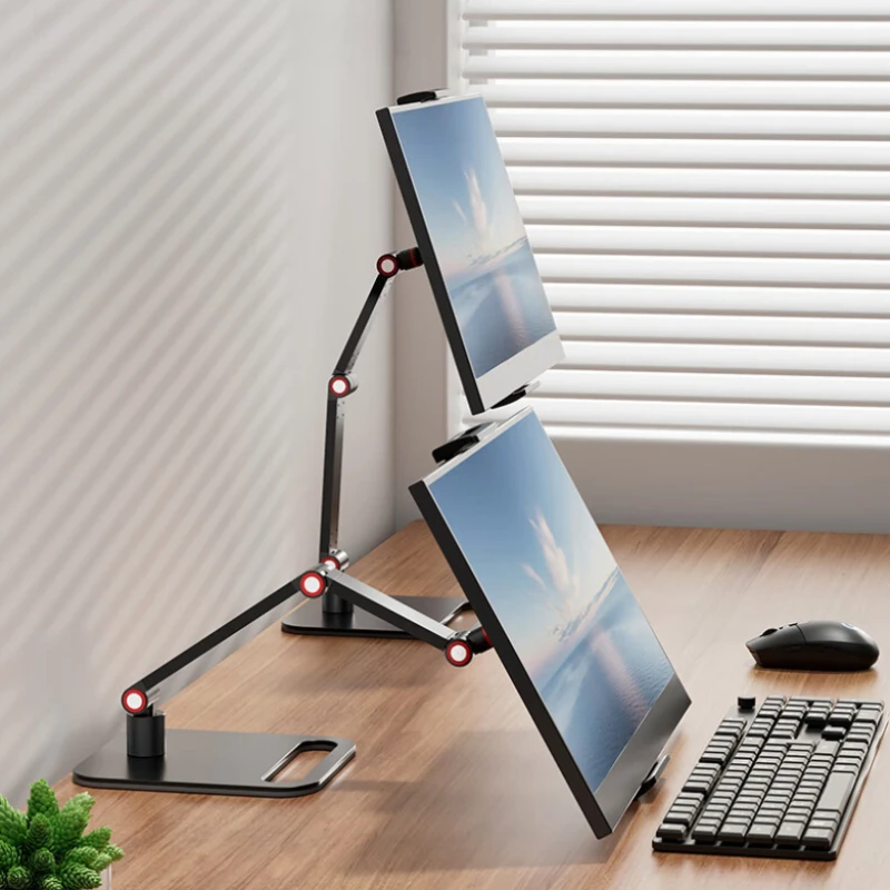Portable Tablet Stands Desktop Folding Monitor Stand Office Desk Tablet Computer Shelf Portable Display Screen Phone Bracket
