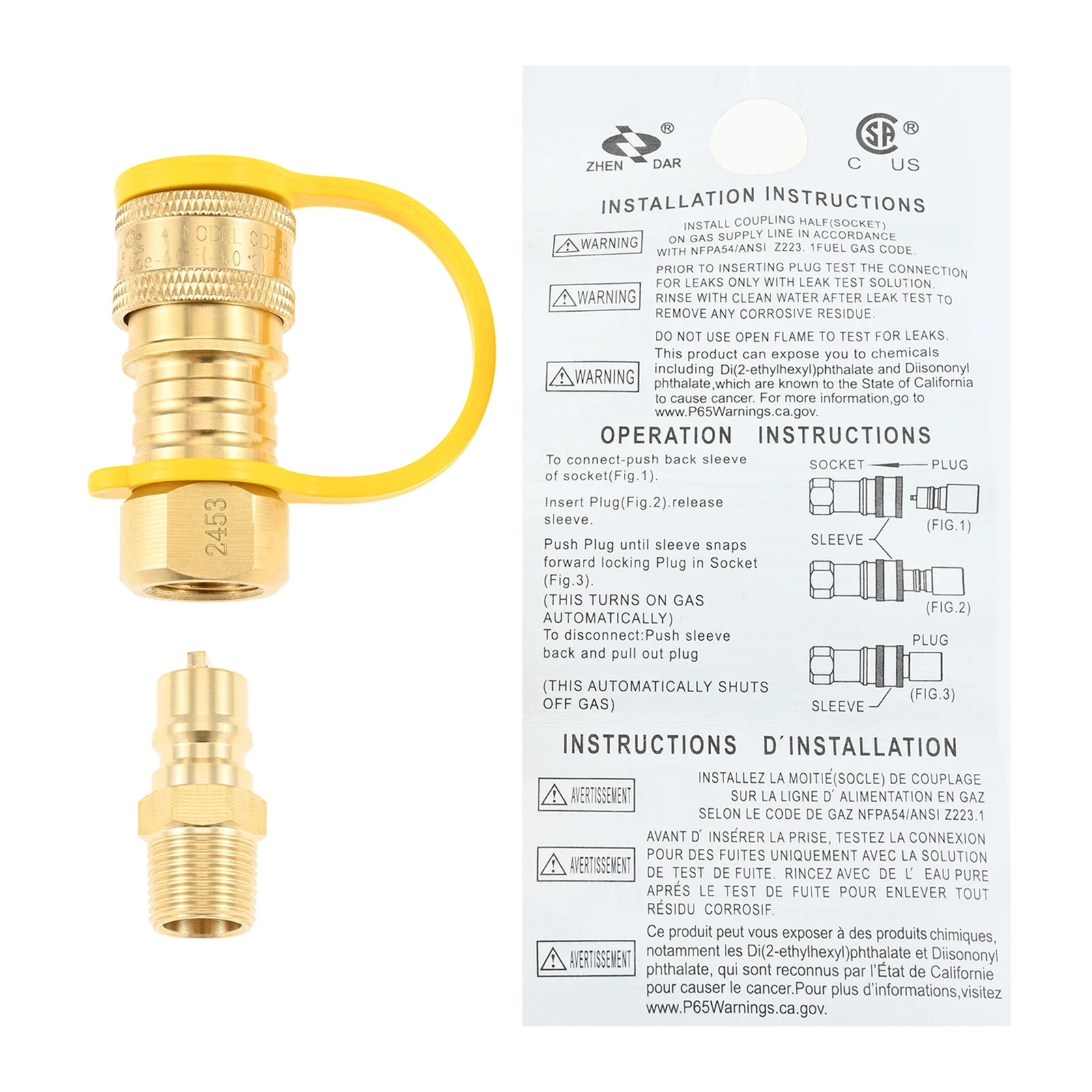 

1 комплект, 3/8 дюйма, комплект для быстрого подключения газа, разъем с штекером-вставкой, твердая латунь, адаптер для быстрого подключения природного газа, пропана