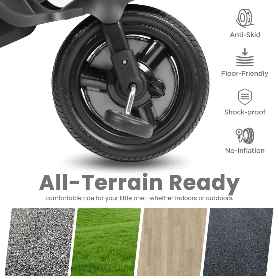 10ヶ月から6歳までのベビーバイク兼ベビーカー、8in1折りたたみ式幼児用バイク兼ベビーカー、取り外し可能なキャノピーとガードレール付き