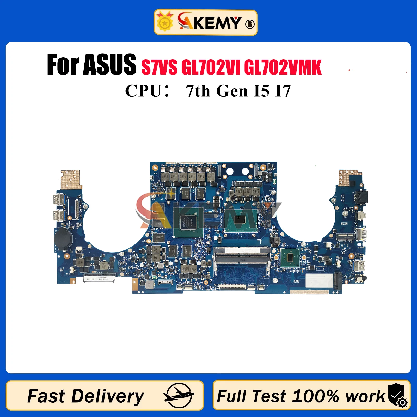 

GL702VI Laptop Motherboard For ASUS ROG Strix GL702V S7VS GL702VMK GL702VSK GL702VI Mainboard With I5 I7 CPU 100% tests OK stk