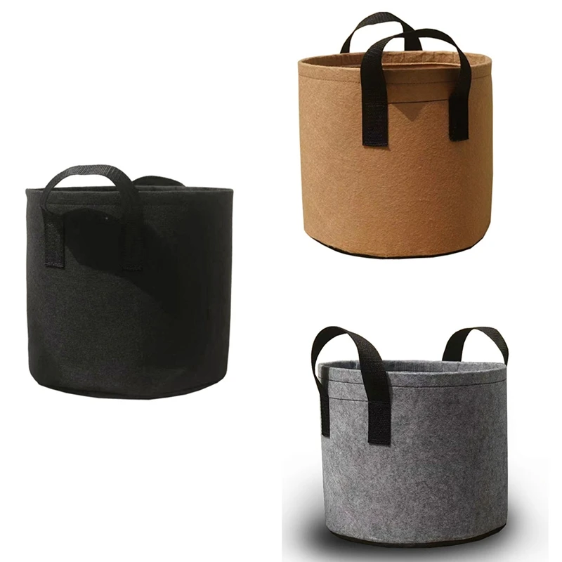 

Heavy Duty Fabric Pots, Vegetable/Flower/Plant Grow Bags, Thickened Non-Woven Fabric Pots With Handles (5 Gallons)