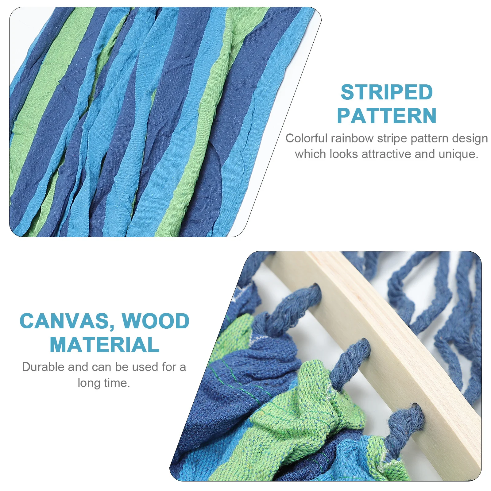 

Outdoor Double Person Hammock 190X150Cm Rainbow Stripe Parachute Cloth Lightweight Fast Setup Camping Hanging Bed For