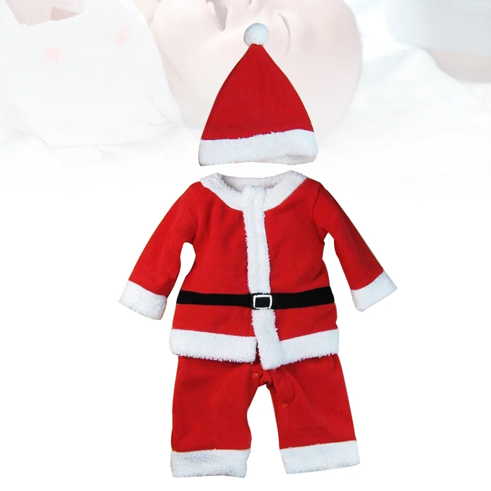 Set di cappelli natalizi per neonato Pagliaccetto in cotone per neonato Adorabile abbigliamento per neonato 80 cm Pagliaccetto per neonato per fotografia di feste per ragazzo