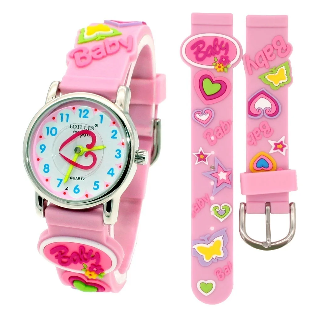 ساعة كوارتز للأطفال كارتونية ثلاثية الأبعاد ساعة يد للأطفال للطلاب والبنات والأولاد