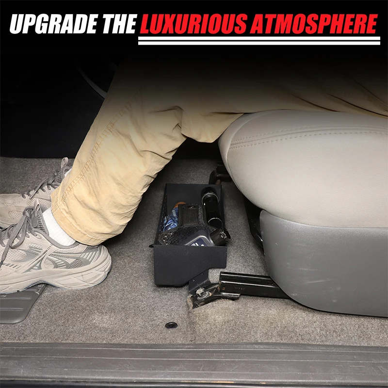 

Для Toyota Land Cruiser Prado 2003-2009: Кронштейн из алюминиевого сплава для подседельного отсека, органайзер-лоток под сиденье, автомобильные аксессуары