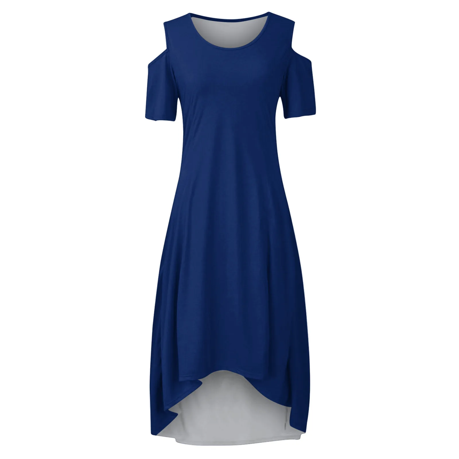 

Women's Plus Size Fashion Sexy Off-Shoulder A-Line Swing Dress with Botanical Floral Print Round Neck A-Line Swing Dress