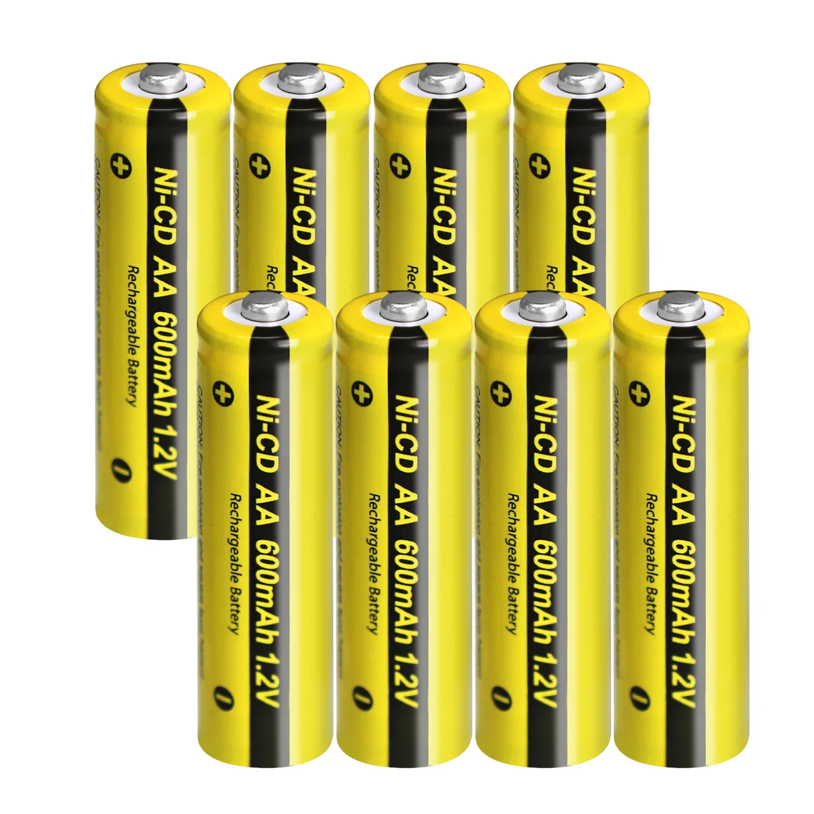 PKCELL 8PCS AA Size NiCd AA 600mAh 1.2V Rechargeable Batteries NiCAD AA Rechargeable Battery for Solar Light