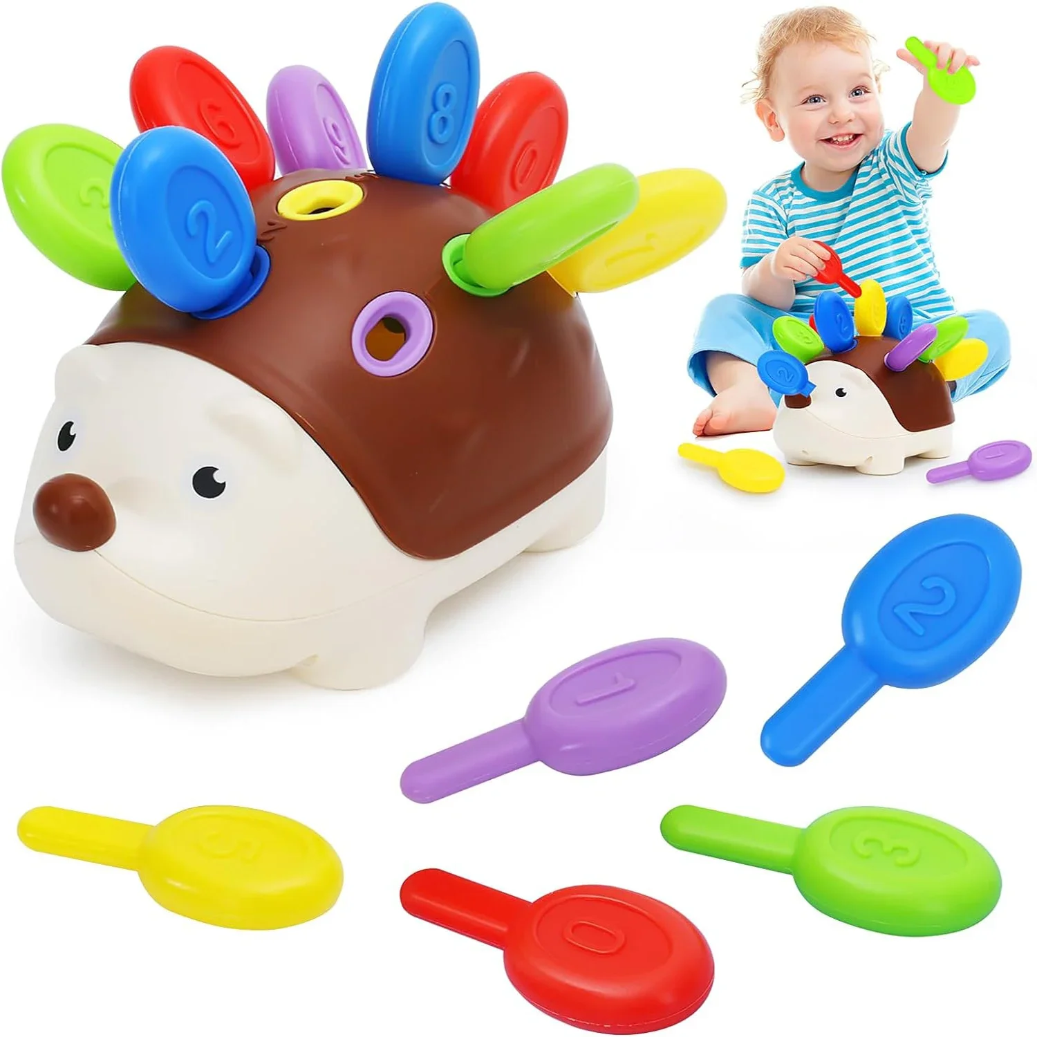 Fine Motor Toys for Toddlers, Hedgehog Montessori Learning Educational Counting & Sorter Toy