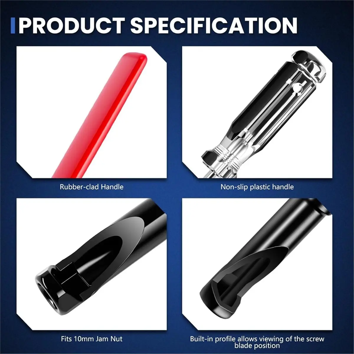 PROMOTION~ Valve Adjustment Tool for 10mm Jam Nut with Angled Feeler Gauge & Slotted Stud, Fit for Car Engines