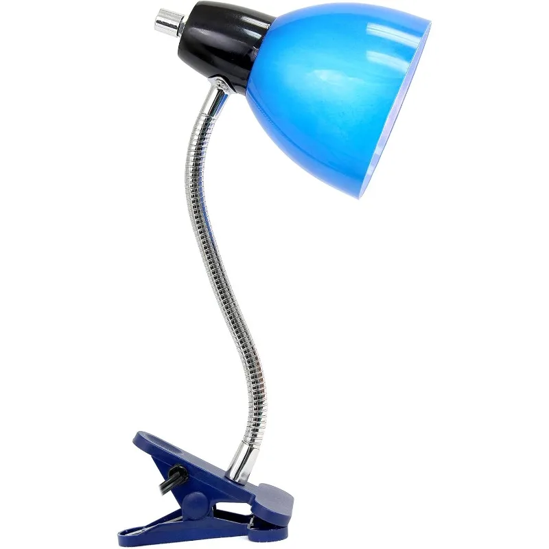 

Simple Designs LD2014-BLU Adjustable Desk Clip Lamp Light, for Desks, Nightstands, Reading, Blue