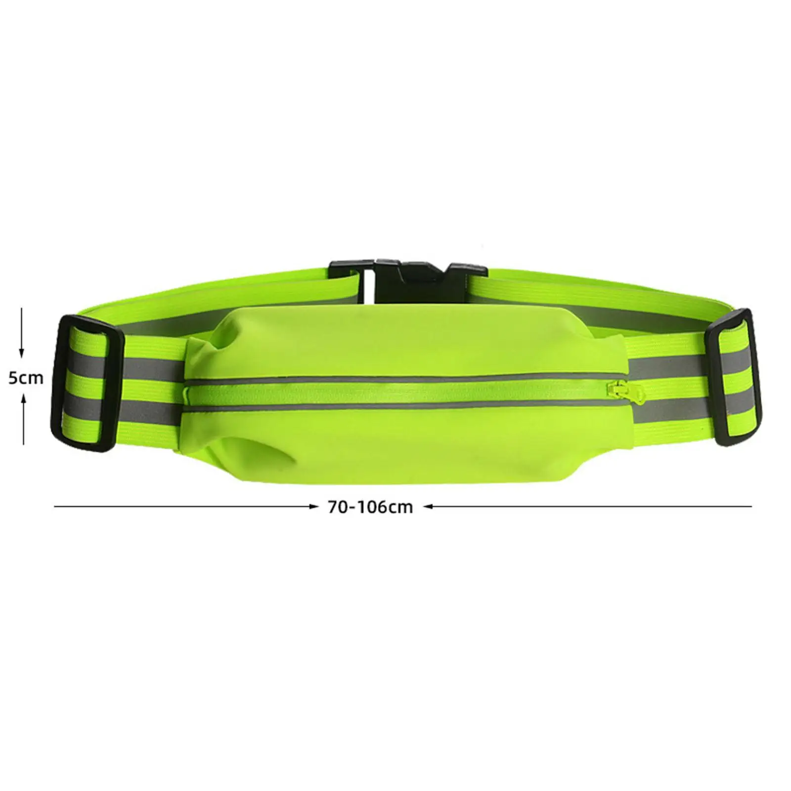 Reflective Running Belt with Phone Pocket Elastic Adjustable Waist Bag High Visibility Strap for Night Runs