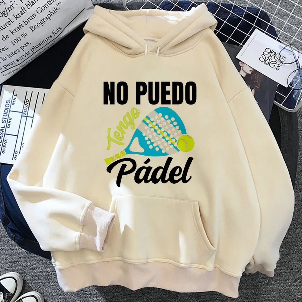 Padel hoodie elegant harajuku printed design Japanese modern style streetwear female sweatshirts funny manga