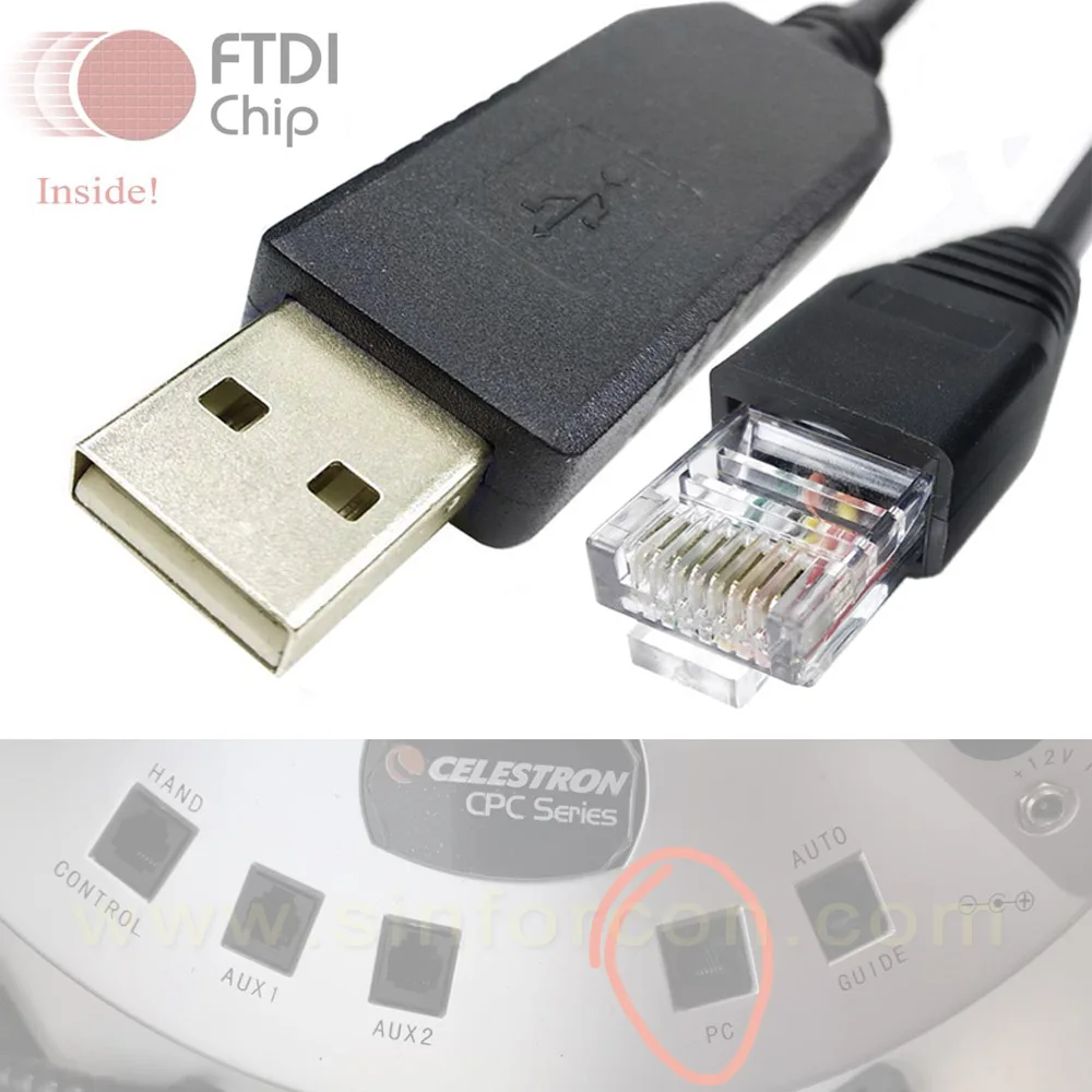DB9 RS232เพื่อ RJ45สายเคเบิล NexRemote สำหรับเปลี่ยน CELESTRON HC เพื่อควบคุมกล้องโทรทรรศน์