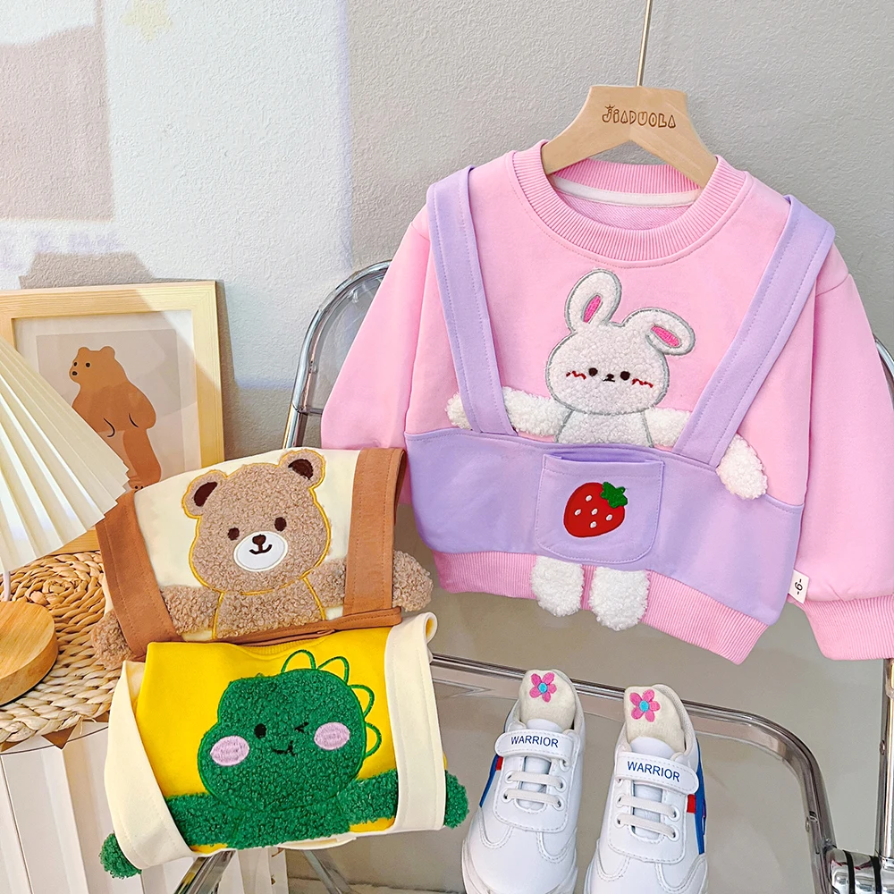 2023 Autumn Baby Girls Boys Clothing Sets Children T Shirt Pants Cartoon Infant Clothes Outfits Kids Casual Sportswear 0-4 Years