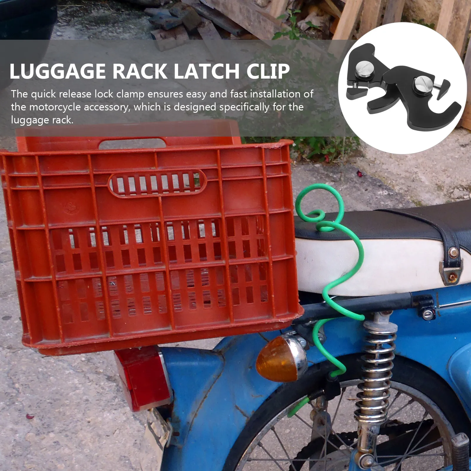 

Motorcycle Luggage Rack Quick Release Detachable Rotary Latch Clamp Bar Clip Strong Secure Mounting Accessory
